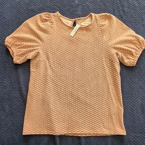 Madewell Rust-Pattern Puff Sleeve Blouse